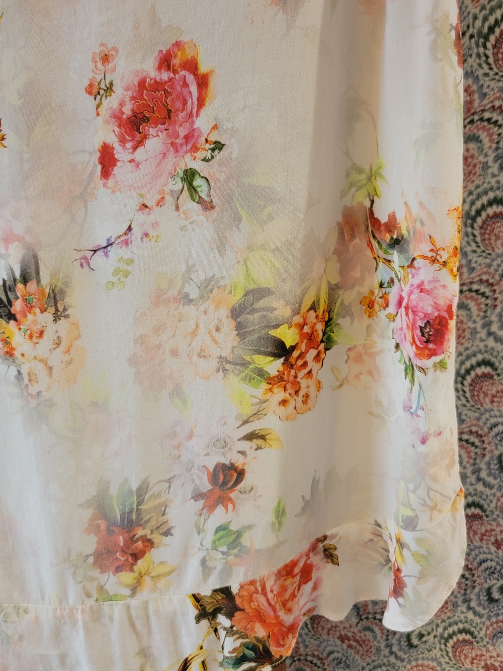 Velvet by Graham & Spencer Floral Watercolor Sleeveless Blouse Top Small - Picture 5 of 12